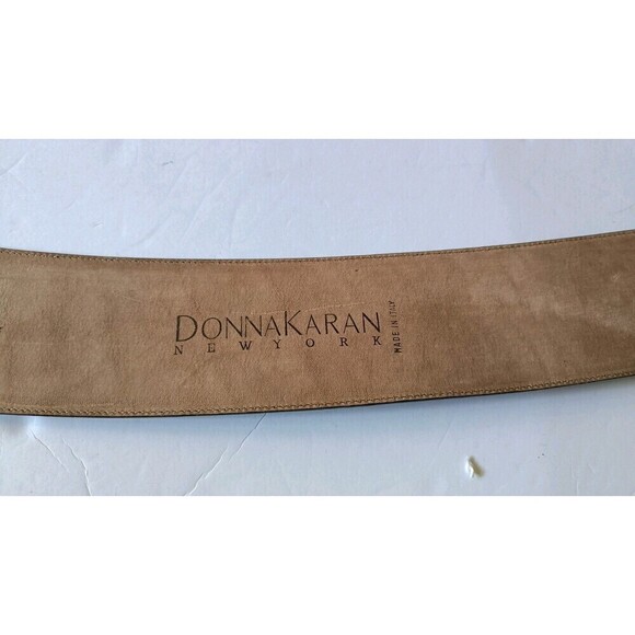 Donna Karan Leather Wide Belt MADE in ITALY Genuine Leather Deep Purple Vtg New main image 4